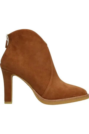 Lola Cruz Schoenen, Dames, Bruin, 36 EU, Suède, Suède Enkellaars met Rits