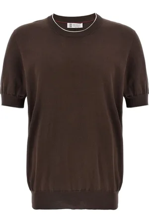 Brunello Cucinelli Sweatshirts & Hoodies, Heren, Bruin, M, Katoen, Sweatshirt