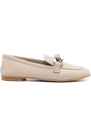 Casadei Schoenen, Dames, , 38 1/2 EU, Leer, Loafers met Platte Rubberen Zool