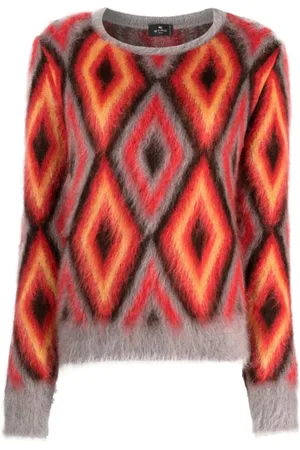 Etro Truien, Dames, Veelkleurig, M, Wol, Rondgebreide trui met ronde hals