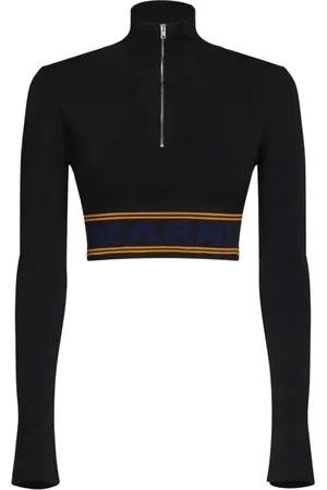 Marni Truien, Dames, Zwart, 2Xs, Polyester, Gestreept coltrui