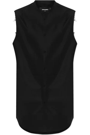 Dsquared2 Overhemden, Heren, Zwart, L, Katoen, Sleeveless Shirt