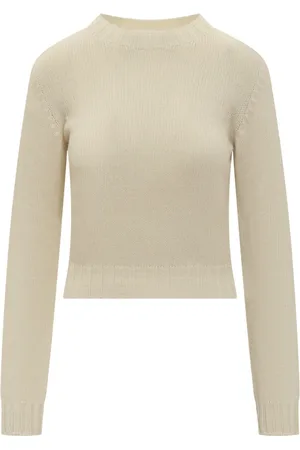 Palm Angels Truien, Dames, Wit, S, Gebogen Logo Trui