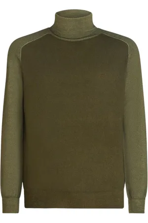 Etro Sweatshirts & Hoodies, Heren, Groen, 2Xl, Wol, T-neck Trui