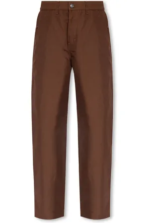 Salvatore Ferragamo Broeken, Heren, Bruin, M, Katoen, Rechttoe rechtaan broek