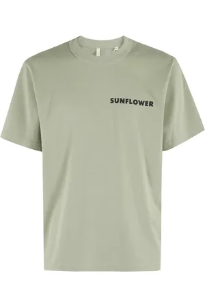 Sunflower Tops, Heren, Groen, S, Katoen, Limoen Groen Logo T-shirt Katoen Korte Mouw