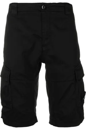 C.P. Company Korte broeken, Heren, Zwart, S, Katoen, Stretch Sateen Cargo Shorts