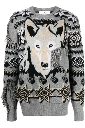 Etro Truien, Heren, Grijs, S, Intarsia Truien