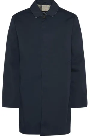 Barbour Mantels, Heren, Blauw, L, Leer, Blauwe getailleerde jas