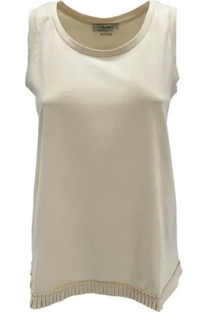 Max Mara Tops, Dames, , S, Katoen, Madonna Neck Katoenen Tanktop
