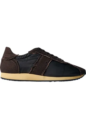 The Row Schoenen, Heren, Bruin, 44 EU, Wol, Contrast Panel Low-Top Sneakers