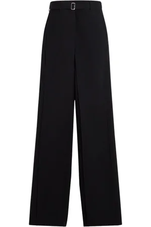 Lanvin Broeken, Dames, Zwart, M, Stijlvolle Broek met Zakken en Knoopsluiting