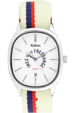 Inès de la Fressange Accessoires, Dames, Wit, ONE Size, Sportieve Colorama Roestvrijstalen Horloge