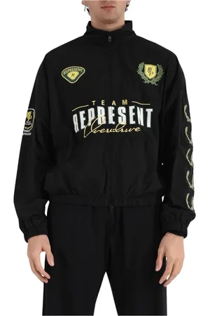 Represent Jassen, Heren, Zwart, M, Nylon, Kampioen Track Jacket Nylon Rits