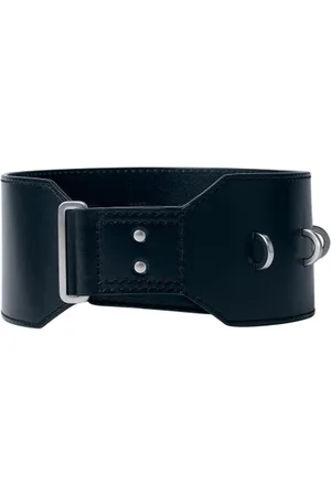Rick Owens Accessoires, Heren, Zwart, ONE Size, Leer, Leren Cargo Riem met Zilveren Hardware