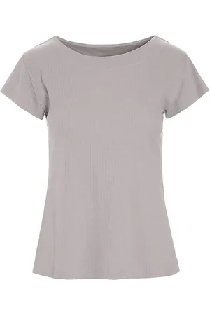 Bitte Kai Rand Tops, Dames, Grijs, XL, Katoen, Ribgebreide T-shirt