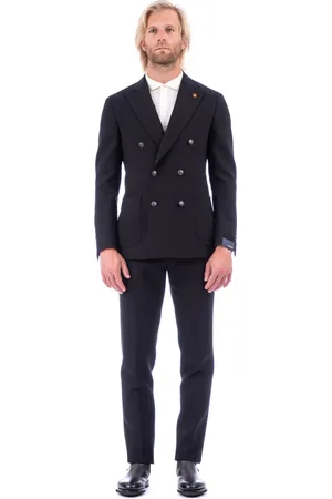 LARDINI Pakken, Heren, Zwart, M, Wol, Double Breasted Suit Set