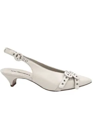 HALMANERA Schoenen, Dames, Wit, 40 EU, Leer, Puntige Neus Slingback in Tofu Leer