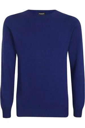 Dondup Truien, Heren, Blauw, 2Xl, Kasjmier, Geribbelde Kasjmier Trui