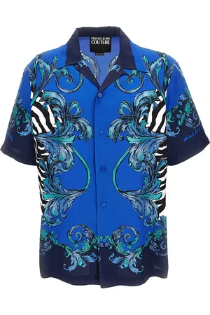 VERSACE Overhemden, Heren, Blauw, M, Overhemden