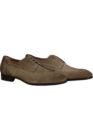 santoni Schoenen, Heren, Grijs, 41 EU, Leer, Nubuck Leren Schoenen