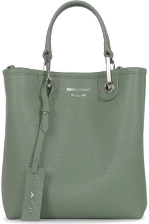 Emporio Armani Tassen, Dames, Groen, ONE Size, Groene Shoppingtas met Verstelbare Riem en Afneembaar Etui