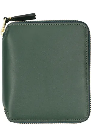 Comme des Garçons Accessoires, unisex, Groen, ONE Size, Leer, Groene leren portemonnee met rits
