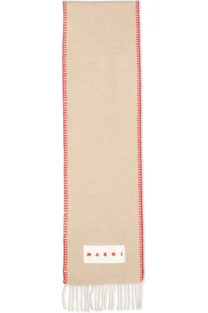 Marni Accessoires, Heren, Bruin, ONE Size, Kasjmier, Cashmere Sjaal met Franjes