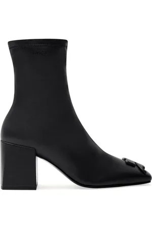Courrèges Schoenen, Dames, Zwart, 40 EU, Leer, Zwarte leren vierkante neuslaarzen
