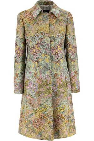 Etro Mantels, Dames, Groen, M, Katoen, Tailored Paisley Print Jas
