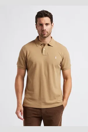 Ralph Lauren Tops, Dames, Bruin, L, Katoen, Slim-Fit Katoenen Poloshirt