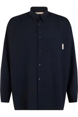 Marni Overhemden, Heren, Blauw, L, Katoen, Casual Katoenen Overhemd
