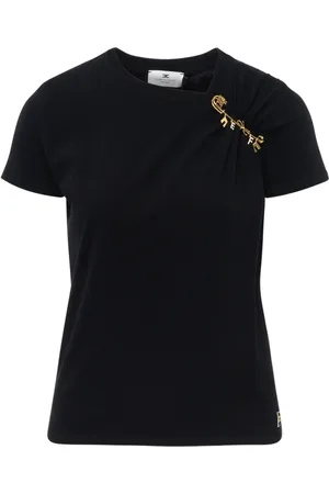 Elisabetta Franchi Tops, Dames, Zwart, L, Zwarte Gebreide Top