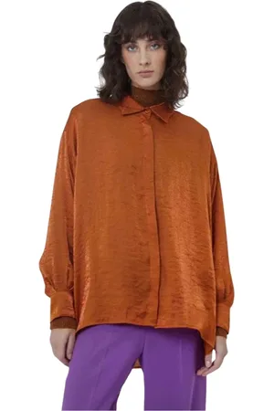 Silvian Heach Blouses & Shirts, Dames, Oranje, XS, Klassiek overhemd