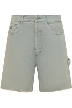 AMBUSH Korte broeken, Heren, Blauw, W30, Denim, Denim Shorts met Ruwe Rand
