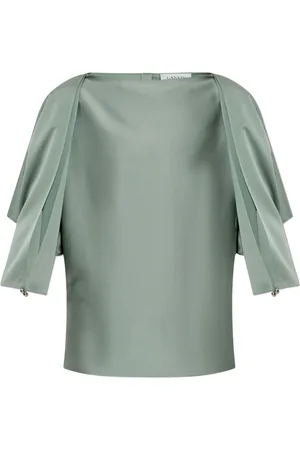 Lanvin Blouses & Shirts, Dames, Groen, S, Polyester, Open-Sleeve Fashion Top