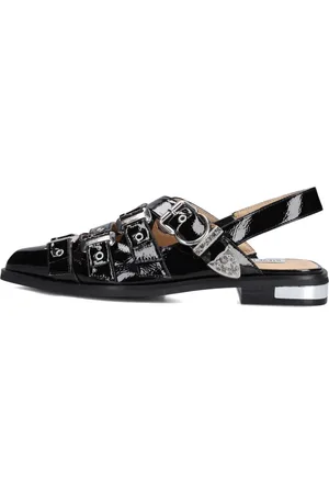 Steve Madden Schoenen, Dames, Zwart, 42 EU, Gari Slingback Platte Sandalen