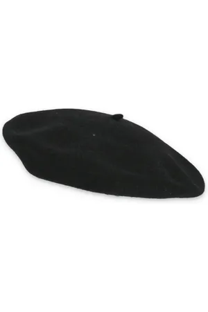 Maison Margiela Accessoires, Dames, Zwart, M, Wol, Wollen Baskenmuts met Vier Steken
