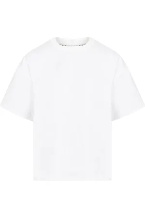 Bottega Veneta Tops, Dames, Wit, S, Katoen, T-shirt met dubbele laag en strepen van katoen