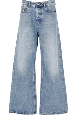 Diesel Jeans, Dames, Blauw, W28, Katoen, Wijdvallende Lichtblauwe Katoenen Jeans
