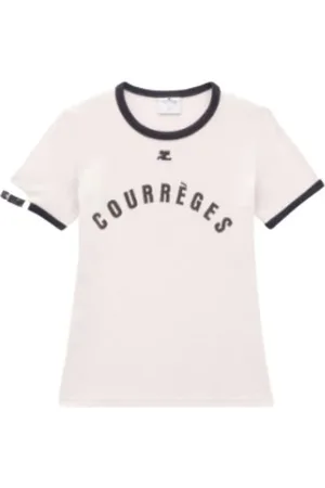 Courrèges Tops, Dames, Wit, S, Katoen, Beige Fashion Top Strap