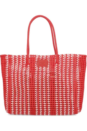 Msgm Tassen, Dames, Rood, ONE Size, Rode handtas met logopatch