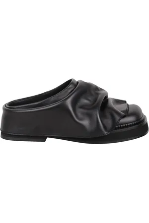 The Attico Schoenen, Dames, Zwart, 38 EU, Leer, Square Toe Leren Instapsandalen