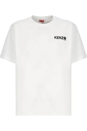 Kenzo Tops, Heren, Wit, M, Katoen, Wit Bloemenprint T-shirt