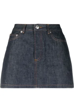 A.P.C. Rokken, Dames, Blauw, S, Denim, Denim Rok met Ritsgulp