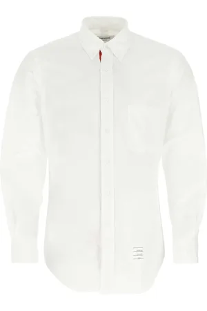 Thom Browne Overhemden, Heren, Wit, L, Katoen, Klassiek wit katoenen overhemd