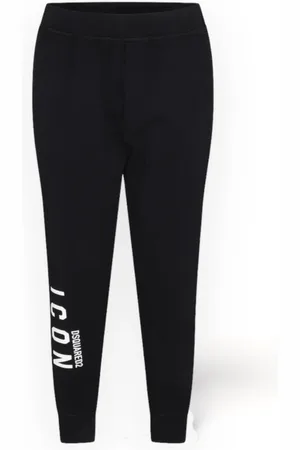 Dsquared2 Broeken, Heren, Zwart, S, Comfortabele Fleece Joggingbroek