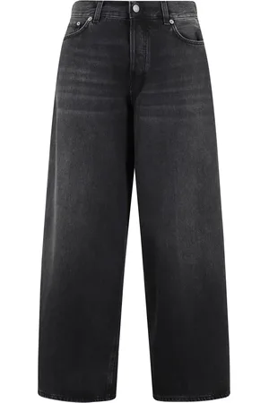 haikure Jeans, Dames, Zwart, W26, Katoen, Zwarte Aziatische Fit Wijde Pijp Jeans
