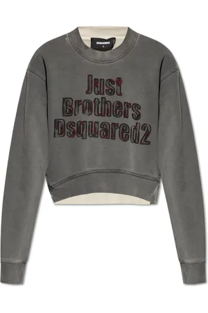 Dsquared2 Sweatshirts & Hoodies, Dames, Grijs, XS, Katoen, Sweatshirt met Vintage Effect