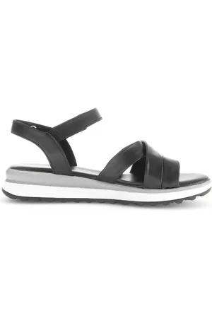 Gabor Schoenen, Dames, Zwart, 41 EU, Leer, Zwarte damessandaal - zomercollectie
